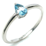 Anillo de cuarzo aguamarina en plata 925