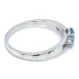 Anillo de aguamarina con diamantes en plata 925