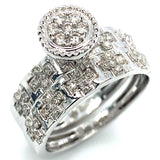 (SOFIA) Set de anillos con diamantes en oro blanco 10kt.