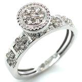 (SOFIA) Set de anillos con diamantes en oro blanco 10kt.