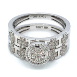 (SOFIA) Set de anillos con diamantes en oro blanco 10kt.