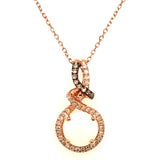 Collar de ópalo con diamantes en oro rosado 14kt. 43/45cm