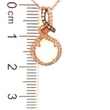 Collar de ópalo con diamantes en oro rosado 14kt. 43/45cm