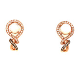 Aretes de ópalo con diamantes en oro rosado 14kt.