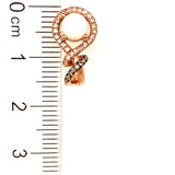 Aretes de ópalo con diamantes en oro rosado 14kt.