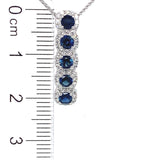 Collar de zafiros con diamantes en oro blanco 14kt.