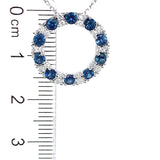 Collar de zafiros con diamantes en oro blanco 14kt.