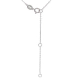Collar de zafiros con diamantes en oro blanco 14kt.