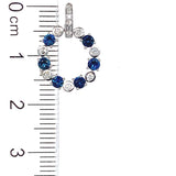 Aretes de zafiros con diamantes en oro blanco 14kt.