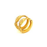 Huggies con circones en oro amarillo 10kt.