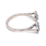 Anillo de aguamarina con diamantes en oro blanco 14Kt.  ANTES: $899.00