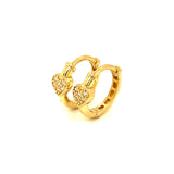 Huggies con circones en oro amarillo 10kt.