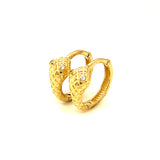 Huggies con circones en oro amarillo 10kt.