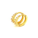 Huggies con circones en oro amarillo 10kt.