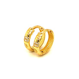 Huggies con circones en oro amarillo 10kt.