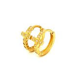 Huggies con circones en oro amarillo 10kt.