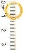 Huggies con circones en oro amarillo 10kt.