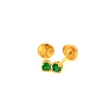 Aretes de esmeraldas en oro amarillo 18kt.
