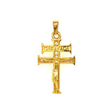 Dije (Cruz de Caravaca ) con circones en oro amarillo 10kt.