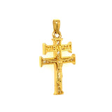 Dije (Cruz de Caravaca ) con circones en oro amarillo 10kt.