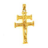 Dije (Cruz de Caravaca ) con circones en oro amarillo 10kt.