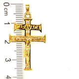 Dije (Cruz de Caravaca ) con circones en oro amarillo 10kt.
