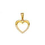 Dije (Corazón) con circones en oro amarillo 10kt.