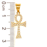 Dije (Cruz de la Vida) con circones en oro amarillo 10kt.