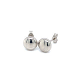 Aretes (bolitas) HC en oro blanco 10kt.