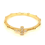 Anillo (Rosario) con circones en oro amarillo 10kt.