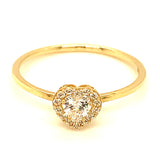 Anillo (Corazón) con circones en oro amarillo 10kt.