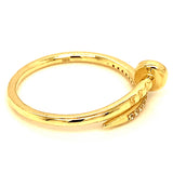 Anillo (Clavo) con circones en oro amarillo 10kt.