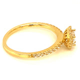 Anillo (Corazón) con circones en oro amarillo 10kt.