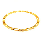 Pulsera (Fígaro Hueca) en oro amarillo 10kt. 19.5cm