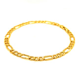 Pulsera (Fígaro Hueca) en oro amarillo 10kt. 19.5cm