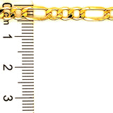 Pulsera (Fígaro Hueca) en oro amarillo 10kt. 19.5cm