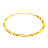 Pulsera (Fígaro Hueca) en oro amarillo 10kt. 19cm