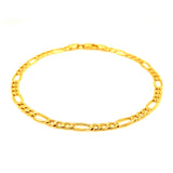 Pulsera (Fígaro Hueca) en oro amarillo 10kt. 19cm