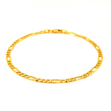 Pulsera (Fígaro Hueca) en oro amarillo 10kt. 19cm