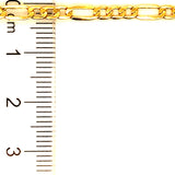 Pulsera (Fígaro Hueca) en oro amarillo 10kt. 19cm