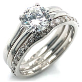 (LD) Set de anillos con diamantes de laboratorio en plata 925. D-1.35Cts.