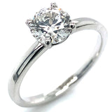 (LD) Set de anillos con diamante de laboratorio en oro blanco 10kt. D-1.00Cts.