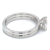 (LD) Set de anillos con diamante de laboratorio en oro blanco 10kt. D-1.00Cts.