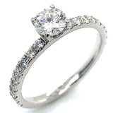 (LD) Set de anillos con diamantes de laboratorio en oro blanco 10kt. D-1.50Cts.