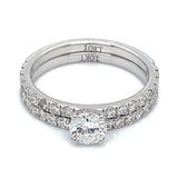 (LD) Set de anillos con diamantes de laboratorio en oro blanco 10kt. D-1.50Cts.