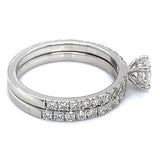 (LD) Set de anillos con diamantes de laboratorio en oro blanco 10kt. D-1.50Cts.