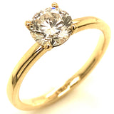 (LD) Set de anillos con diamante de laboratorio en oro amarillo 10kt. D-1.00Cts.