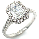 (LD) Set de anillos con diamantes de laboratorio en oro blanco 14kt. D-2.50Cts.