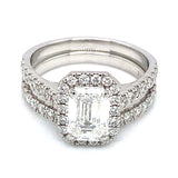 (LD) Set de anillos con diamantes de laboratorio en oro blanco 14kt. D-2.50Cts.