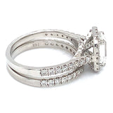 (LD) Set de anillos con diamantes de laboratorio en oro blanco 14kt. D-2.50Cts.